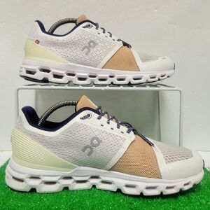 On Cloud Cloudstratus Womens 9.5 White Almond Running Athletic Shoes Trainer